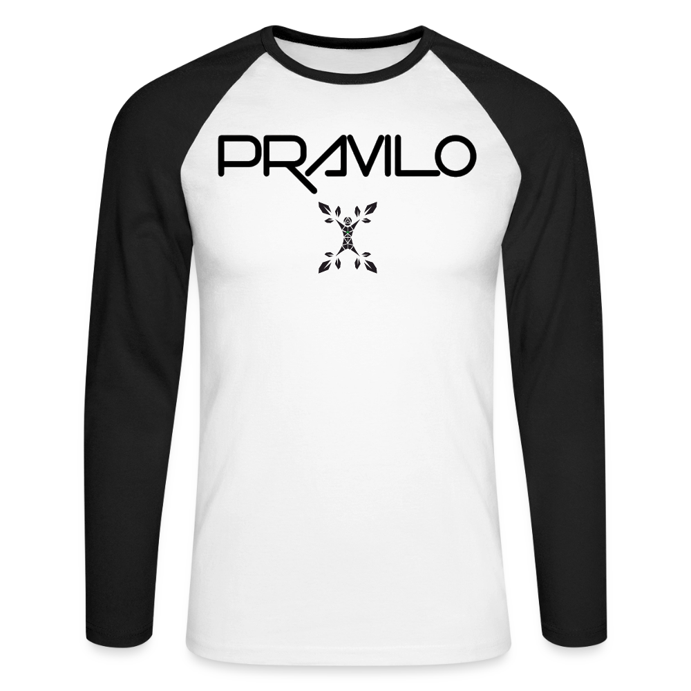 Pravilo-Klaus Männer Baseballshirt langarm - Weiß/Schwarz