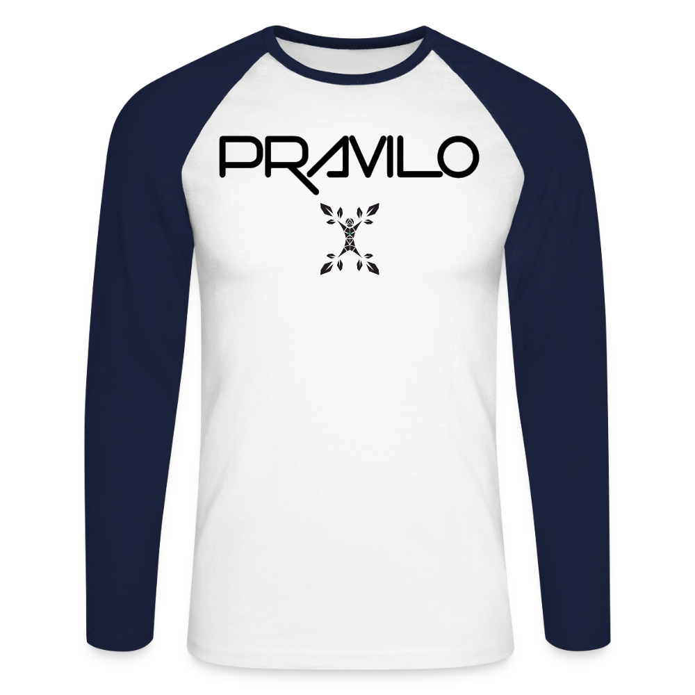 Pravilo-Klaus Männer Baseballshirt langarm - Weiß/Navy