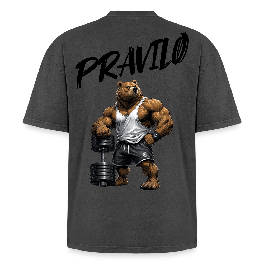 Pravilo- Klaus Oversized Unisex Premium Acid-Washed T-Shirt 2.0 - Schwarz Acid Wash