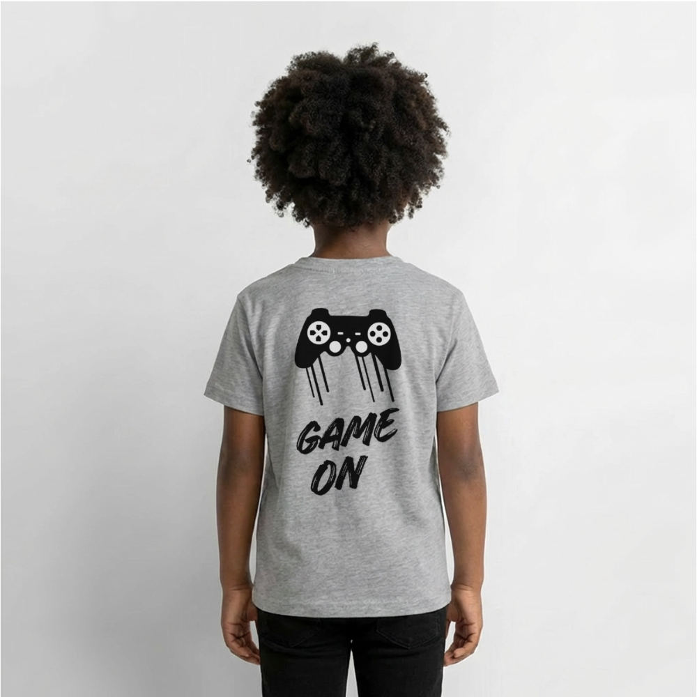 Kinder Premium T-Shirt Game On - Grau meliert