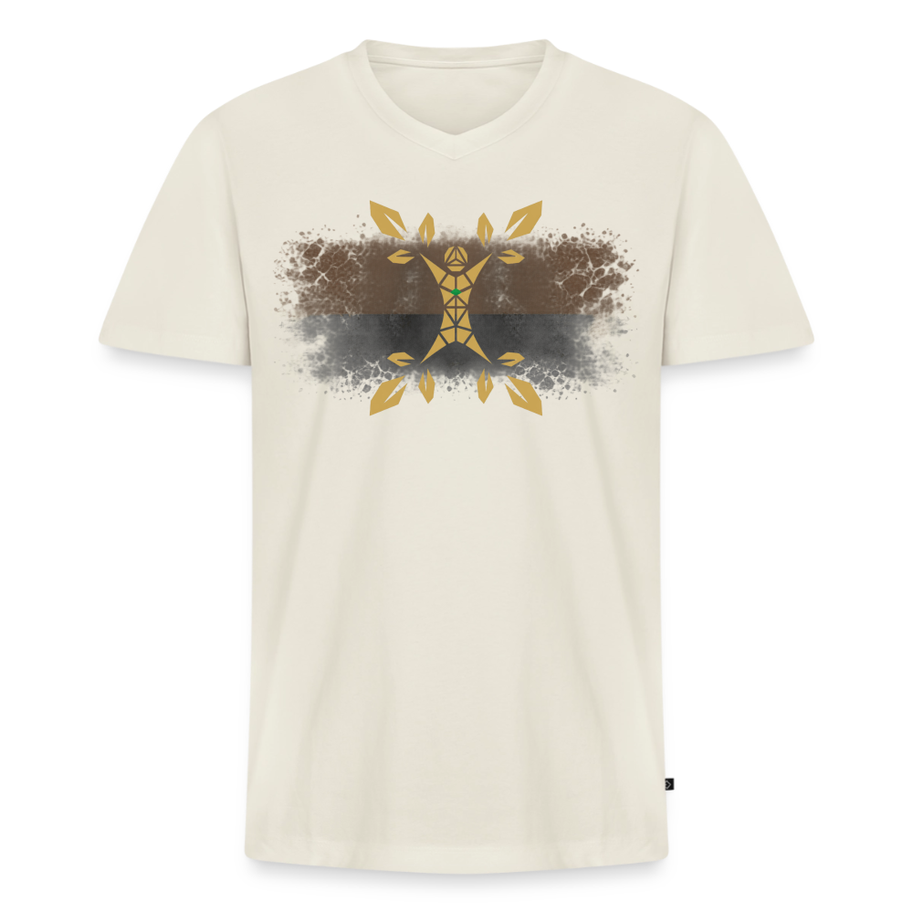Pravilo-Klaus Männer Bio-T-Shirt mit V-Ausschnitt von Stanley & Stella - Naturweiß