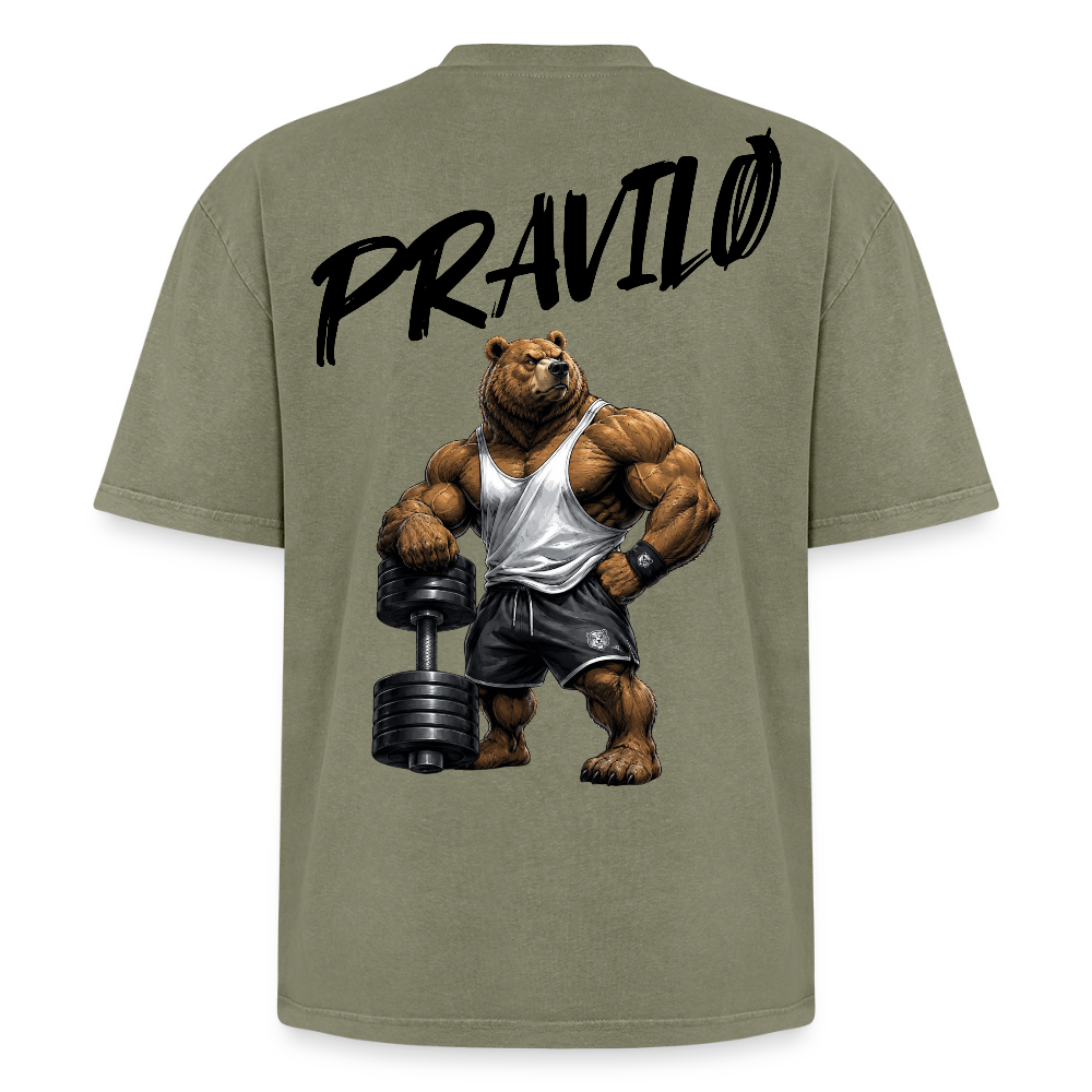 Pravilo- Klaus Oversized Unisex Premium Acid-Washed T-Shirt 2.0 - Grün Acid Wash