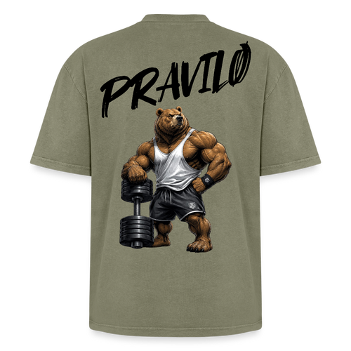 Pravilo- Klaus Oversized Unisex Premium Acid-Washed T-Shirt 2.0 - Grün Acid Wash
