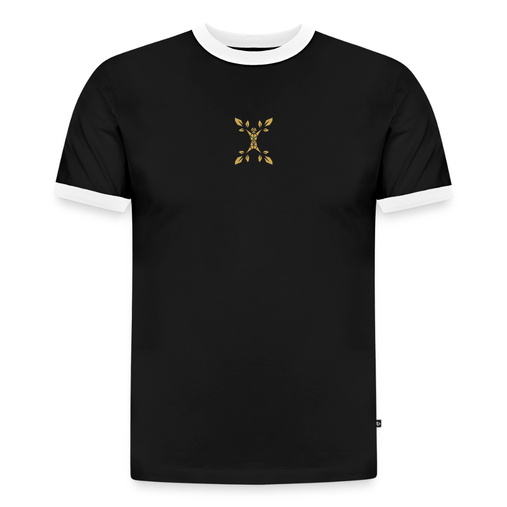 Slim Fit Männer Organic Contrast T-Shirt - Schwarz/Weiß