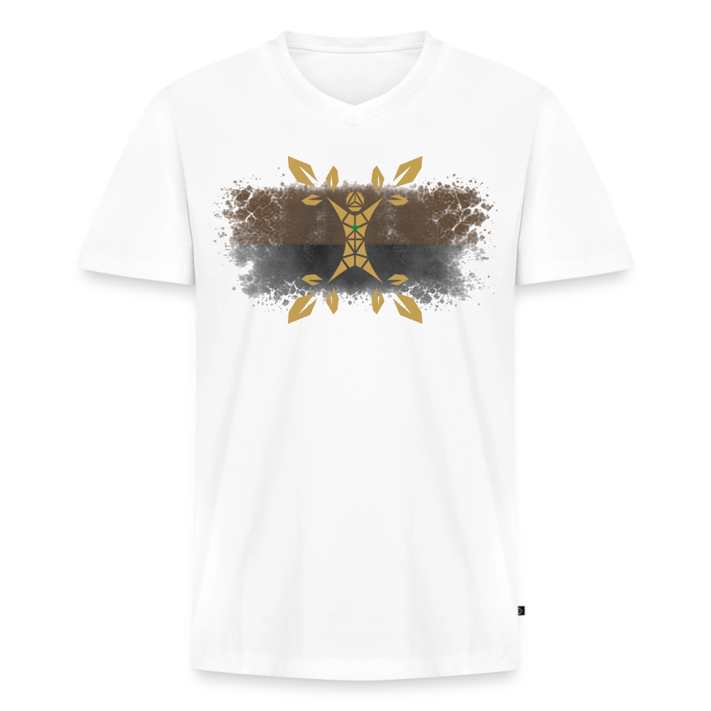 Pravilo-Klaus Männer Bio-T-Shirt mit V-Ausschnitt von Stanley & Stella - Weiß