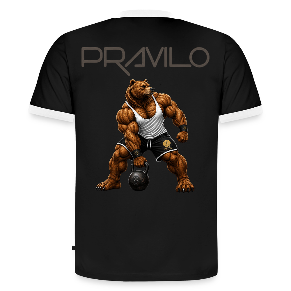 Slim Fit Männer Organic Contrast T-Shirt - Schwarz/Weiß