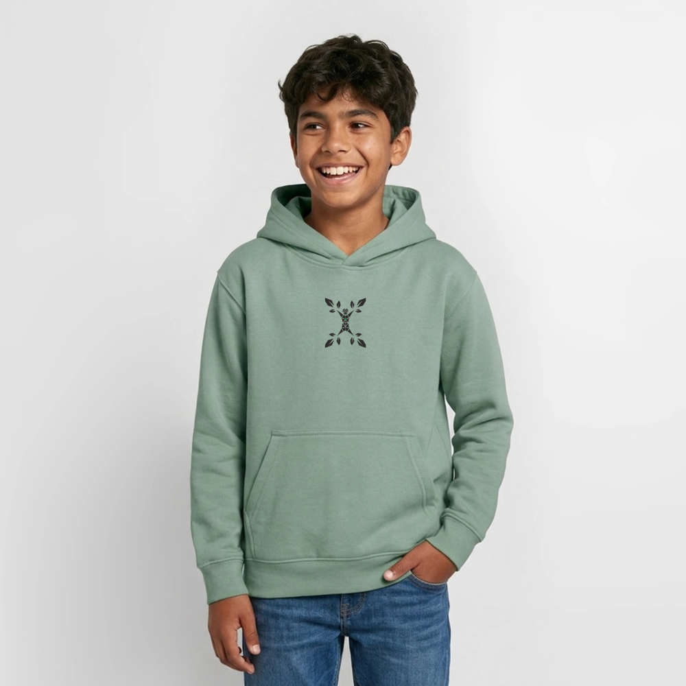 Teenager Hoodie Einfach Lachen - Graugrün