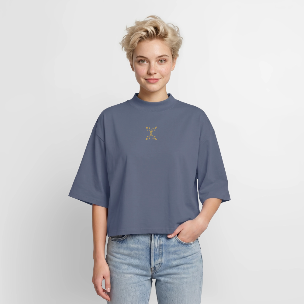 Pravilo-Klaus Boxy Frauen Recyceltes T-Shirt - Blaugrau